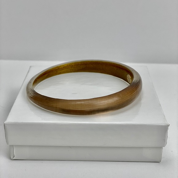 EUC ALEXIS BITTAR TAPERED BANGLE BRACELET GOLD - Picture 5 of 7